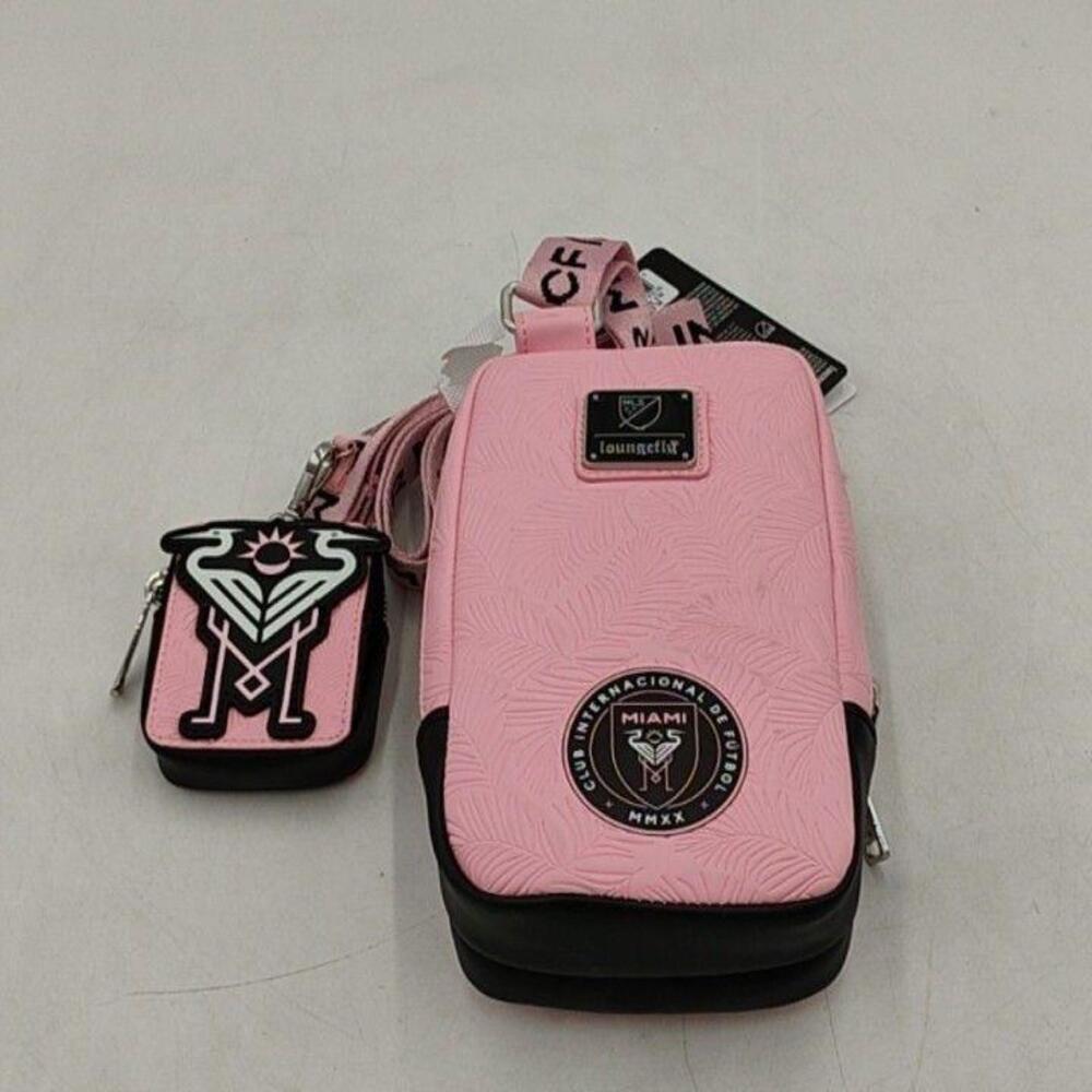 Inter Miami CF Loungefly Sling Bag One Size Pink MLS Soccer Shield Logo
